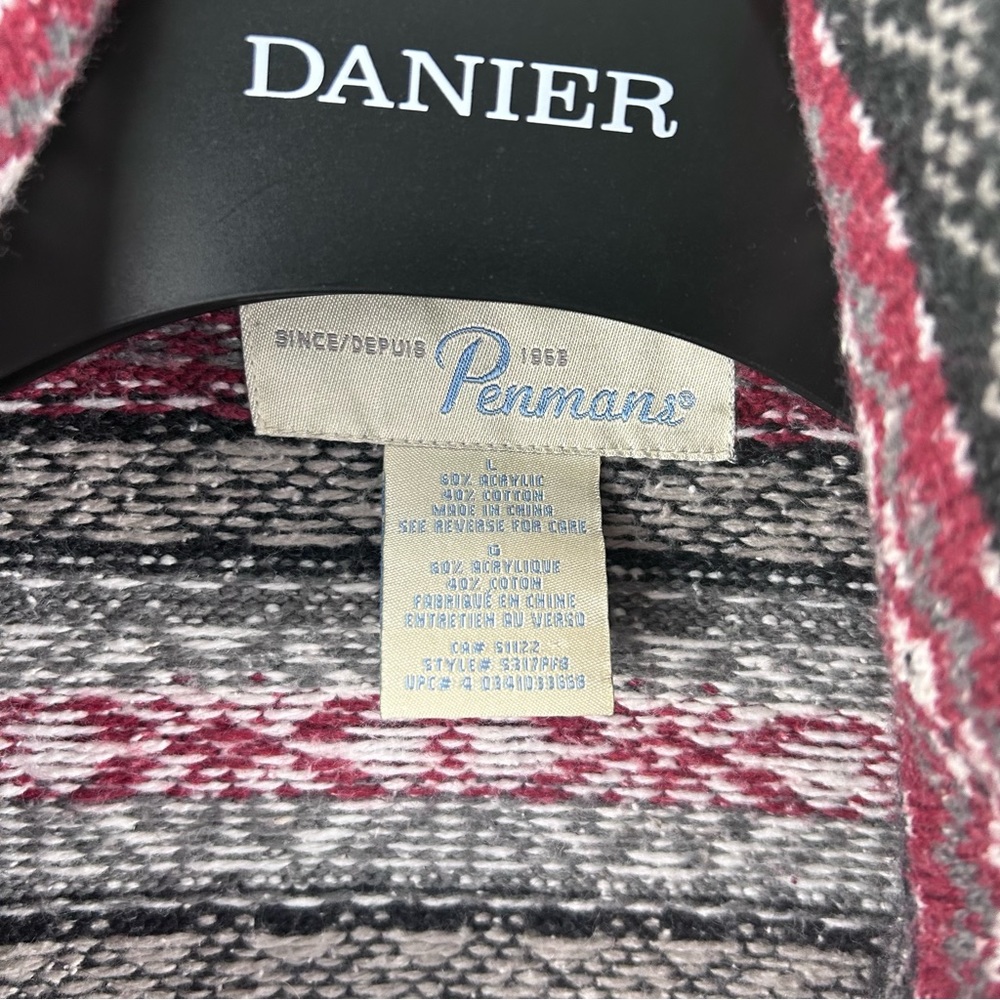 Vintage Penmans Women’s knit cardigan metal buttons pockets size large - Picture 5 of 9